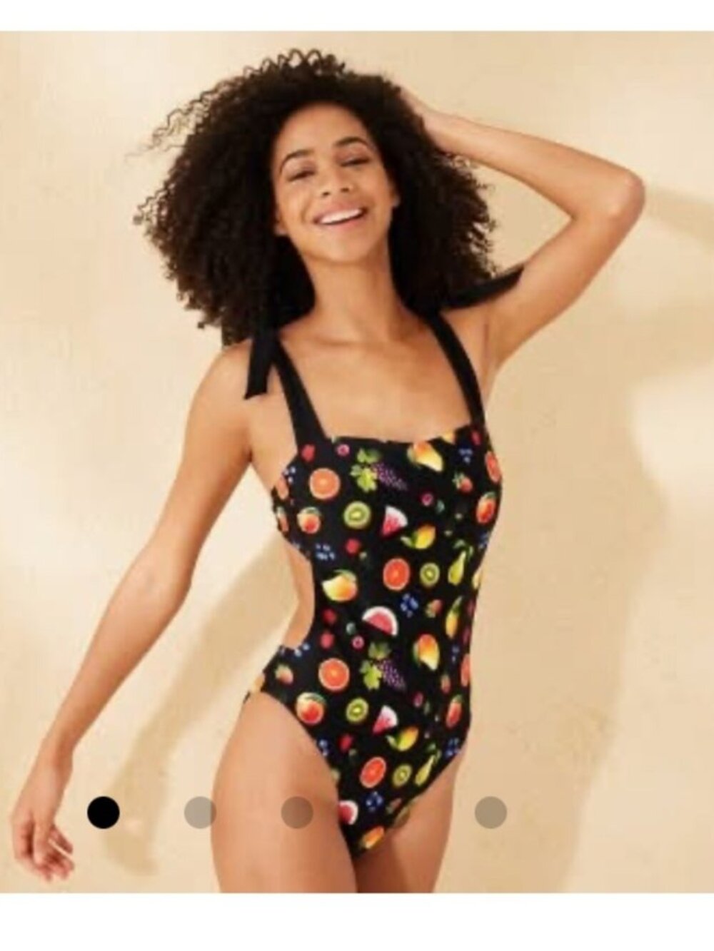 wild fable Black One-Piece Swimsuit with Fruit Print